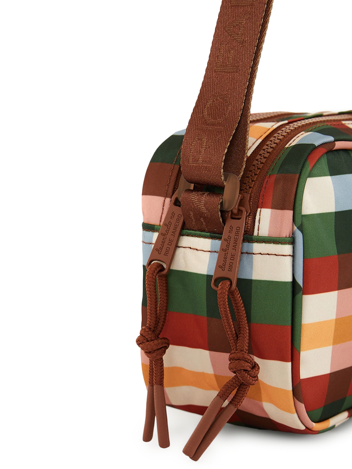 Bolsa Feminina Chamego Xadrez Multi Marrom Farm Etc