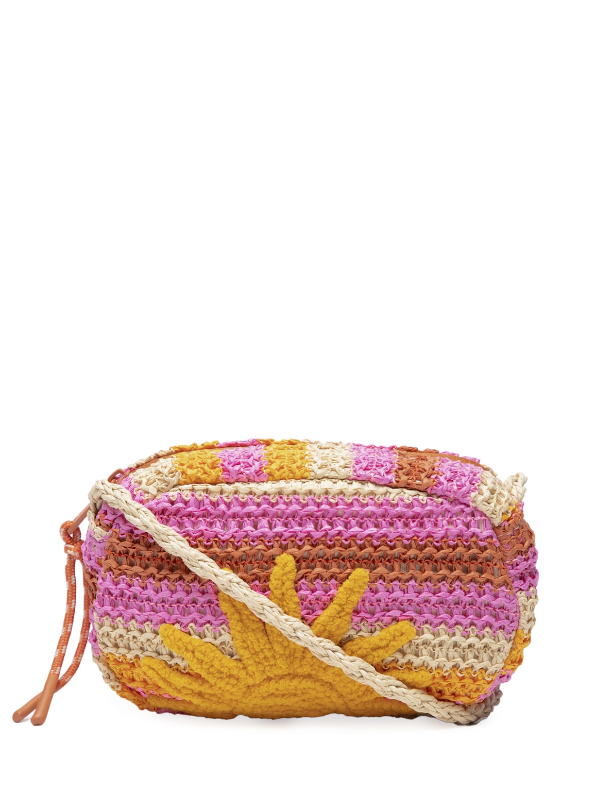 Bolsa Feminina Chuchu Floral Lee Palha - Laranja