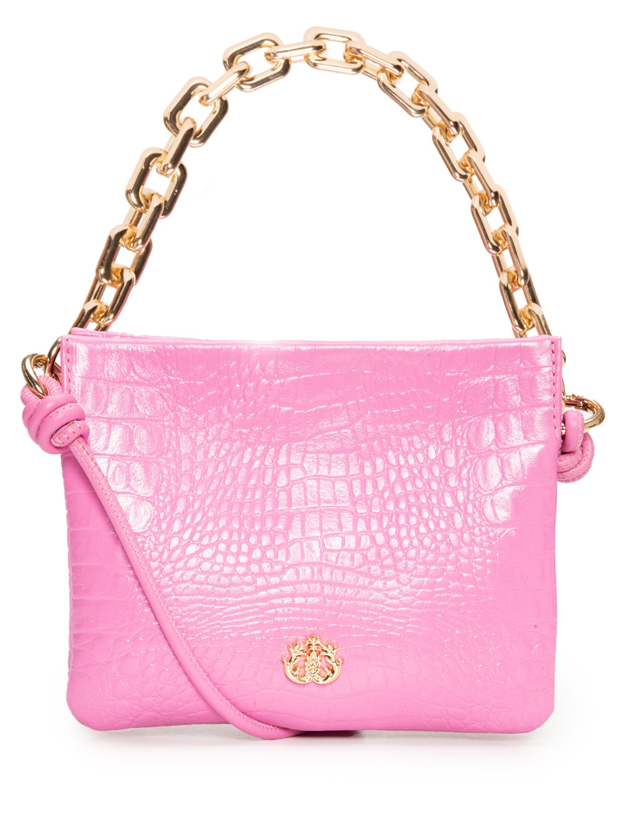 Bolsa Feminina Cindy Em Couro Com Alça Multifuncional Rosa Isla