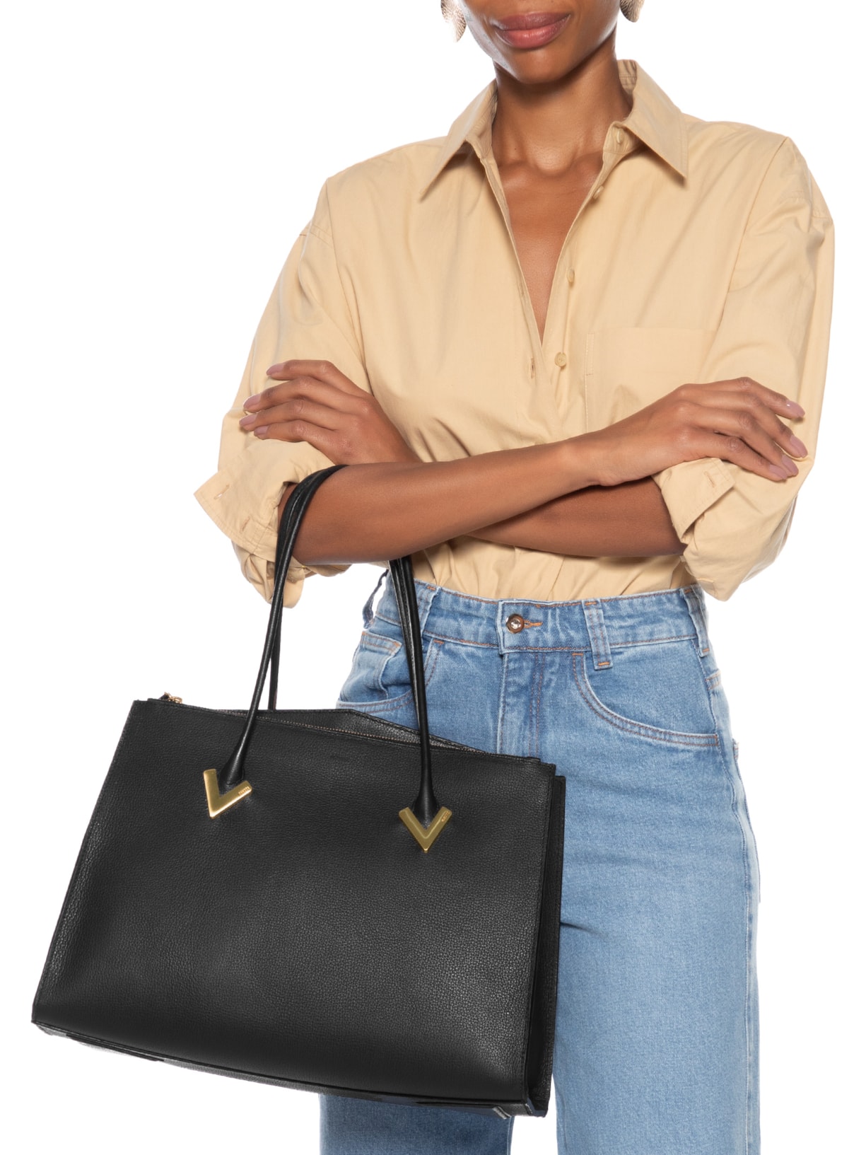 Bolsa Feminina Cloud Leather Preto Schutz