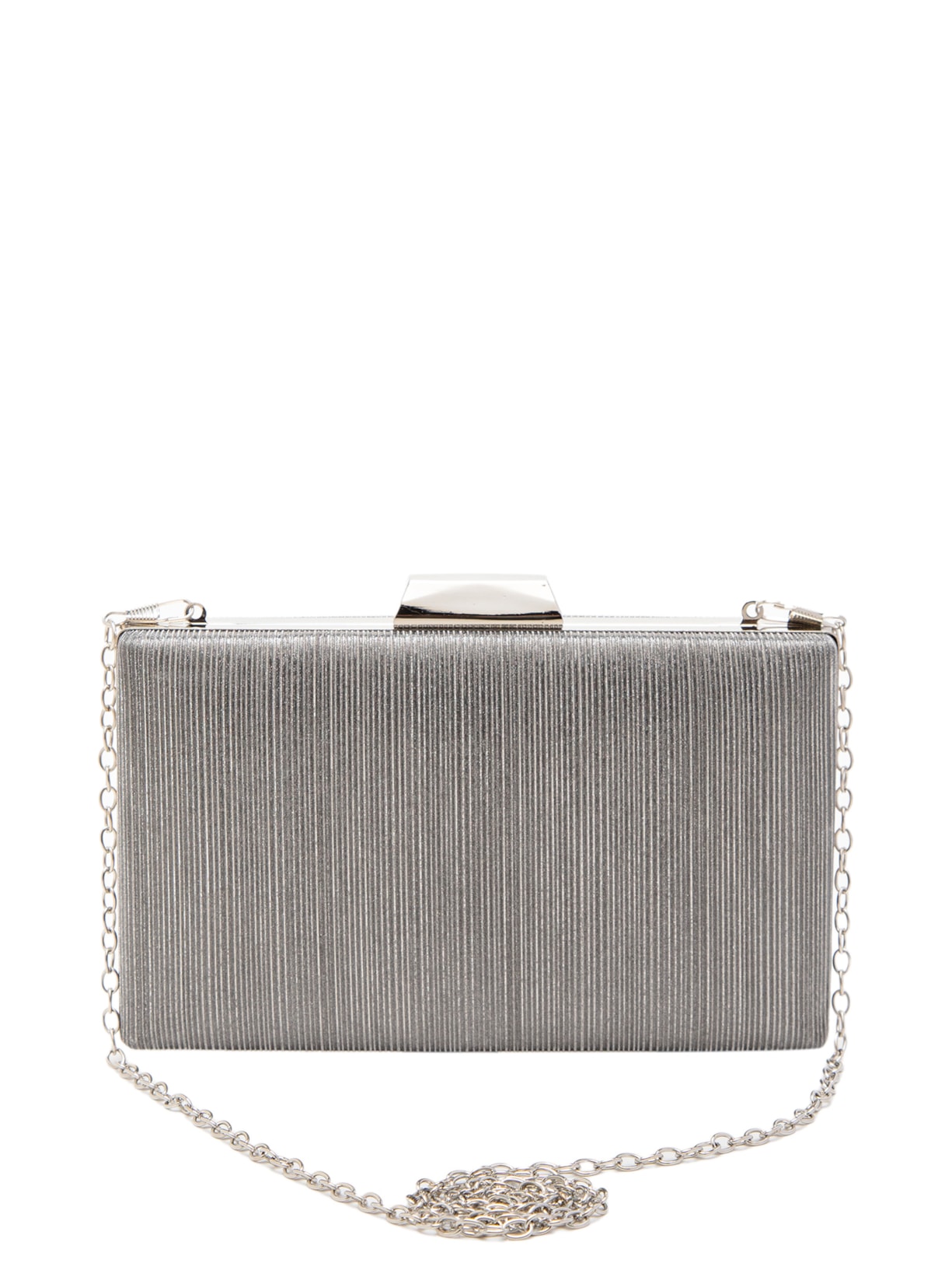Bolsa Feminina Clutch Brilho - Prata