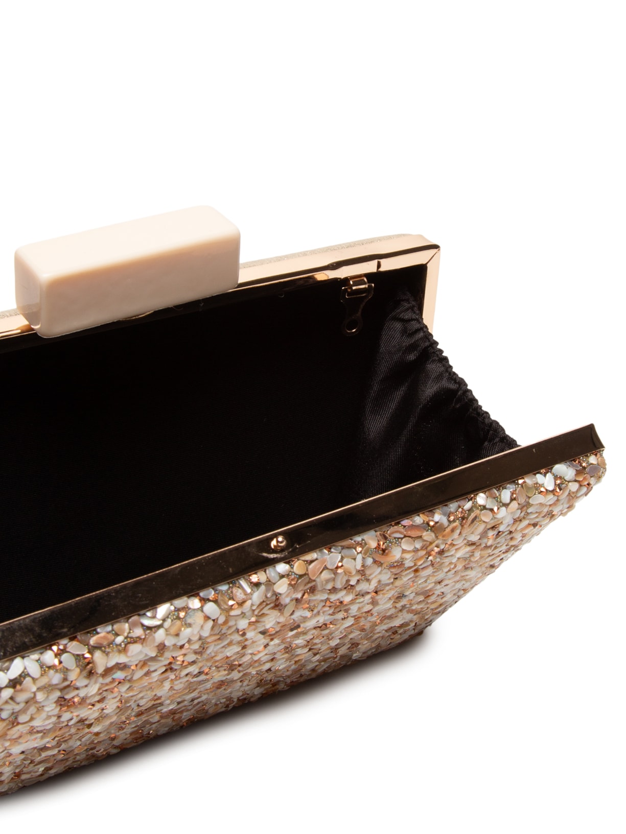 Bolsa Feminina Clutch Cascalho Bege Market 33