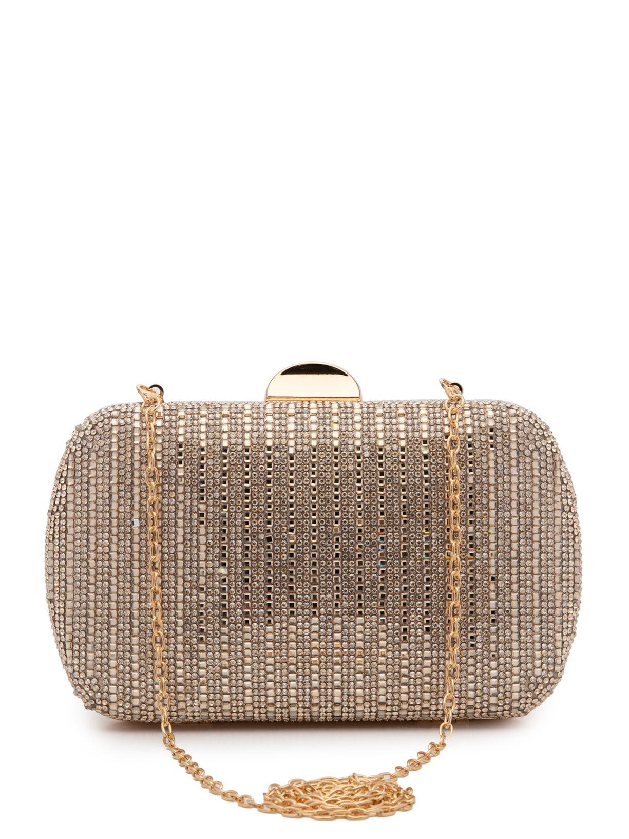 Bolsa Feminina Clutch Com Glitter - Dourado