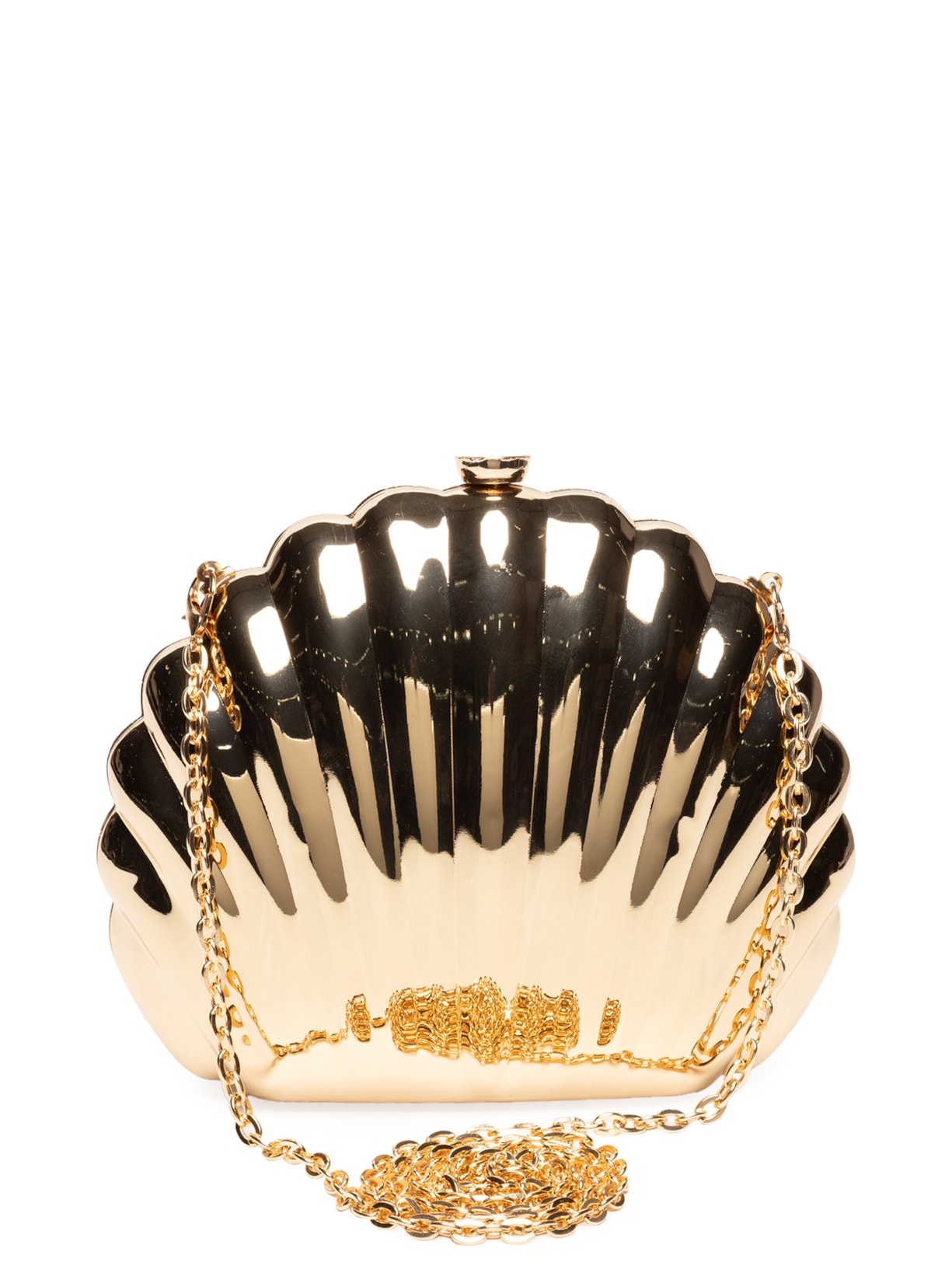 Bolsa Feminina Clutch Concha - Dourado
