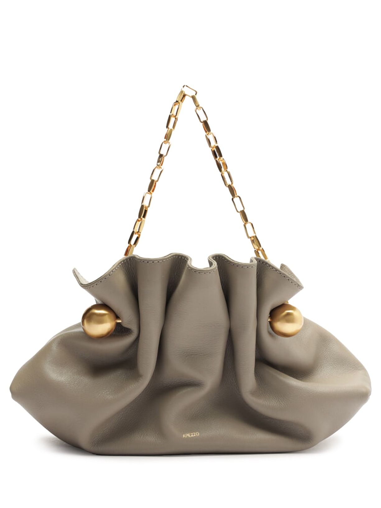Bolsa Feminina Clutch Couro Pequena Pregas Corrente - Cinza