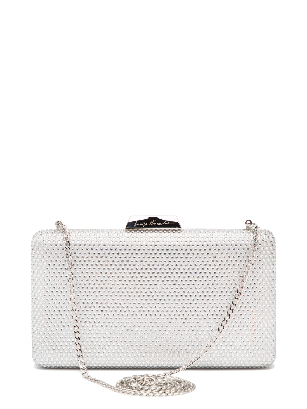Bolsa Feminina Clutch Cristais - Prata