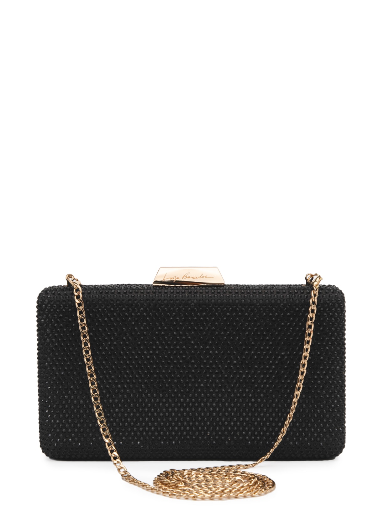 Bolsa Feminina Clutch Cristais - Preto