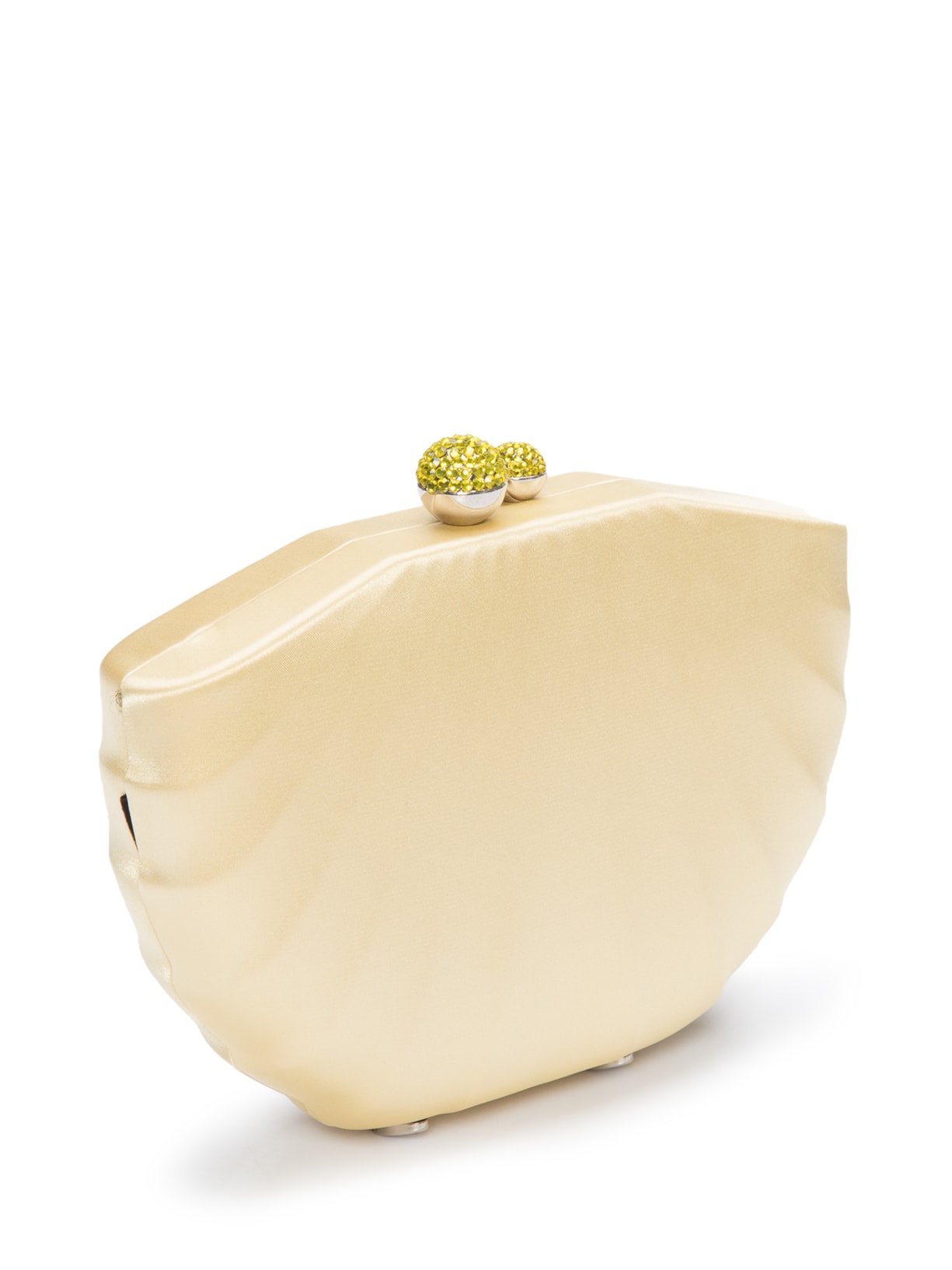 Bolsa Feminina Clutch Em Cetim Concha Amarelo Isla