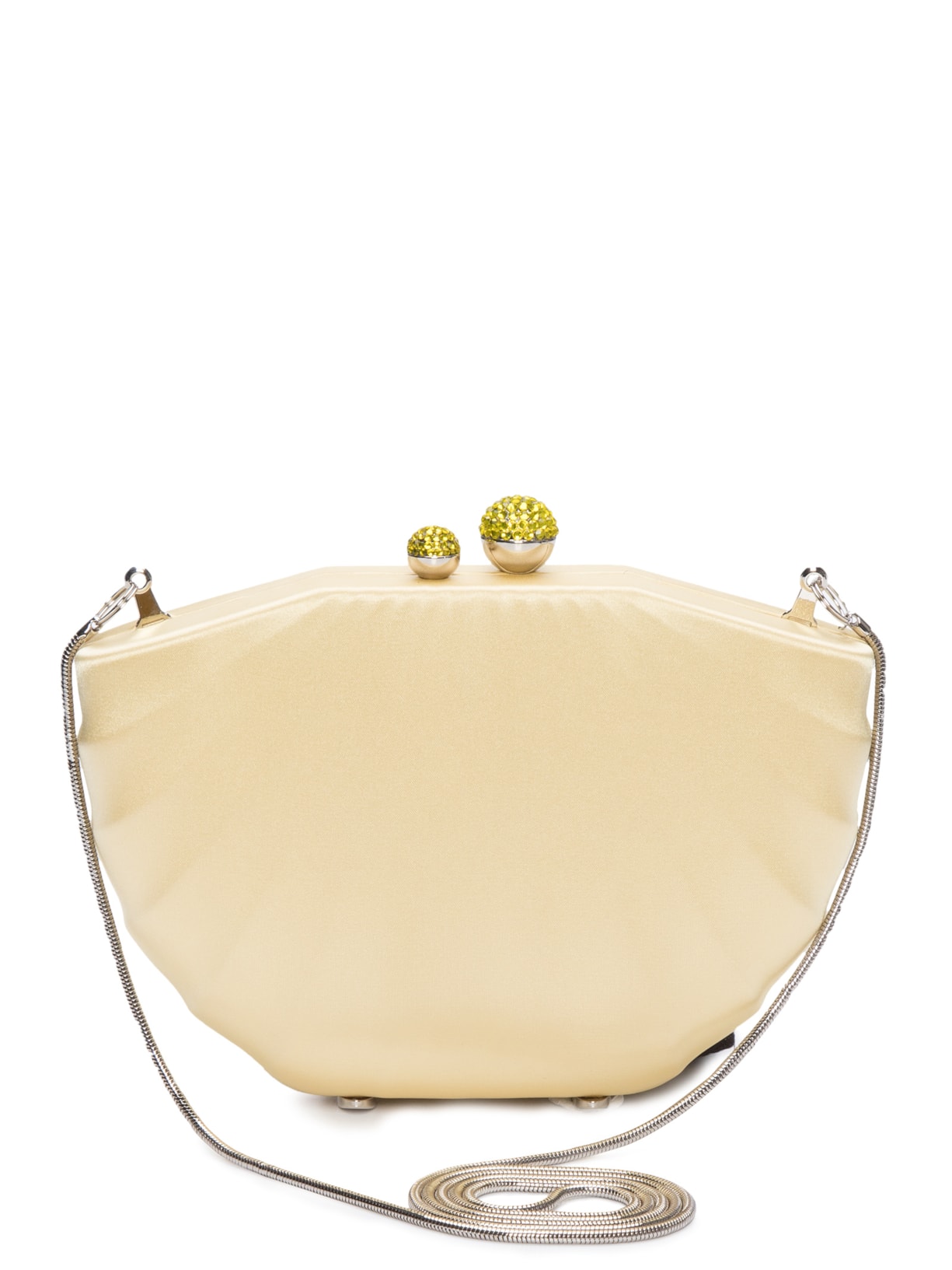 Bolsa Feminina Clutch Em Cetim Concha Amarelo Isla