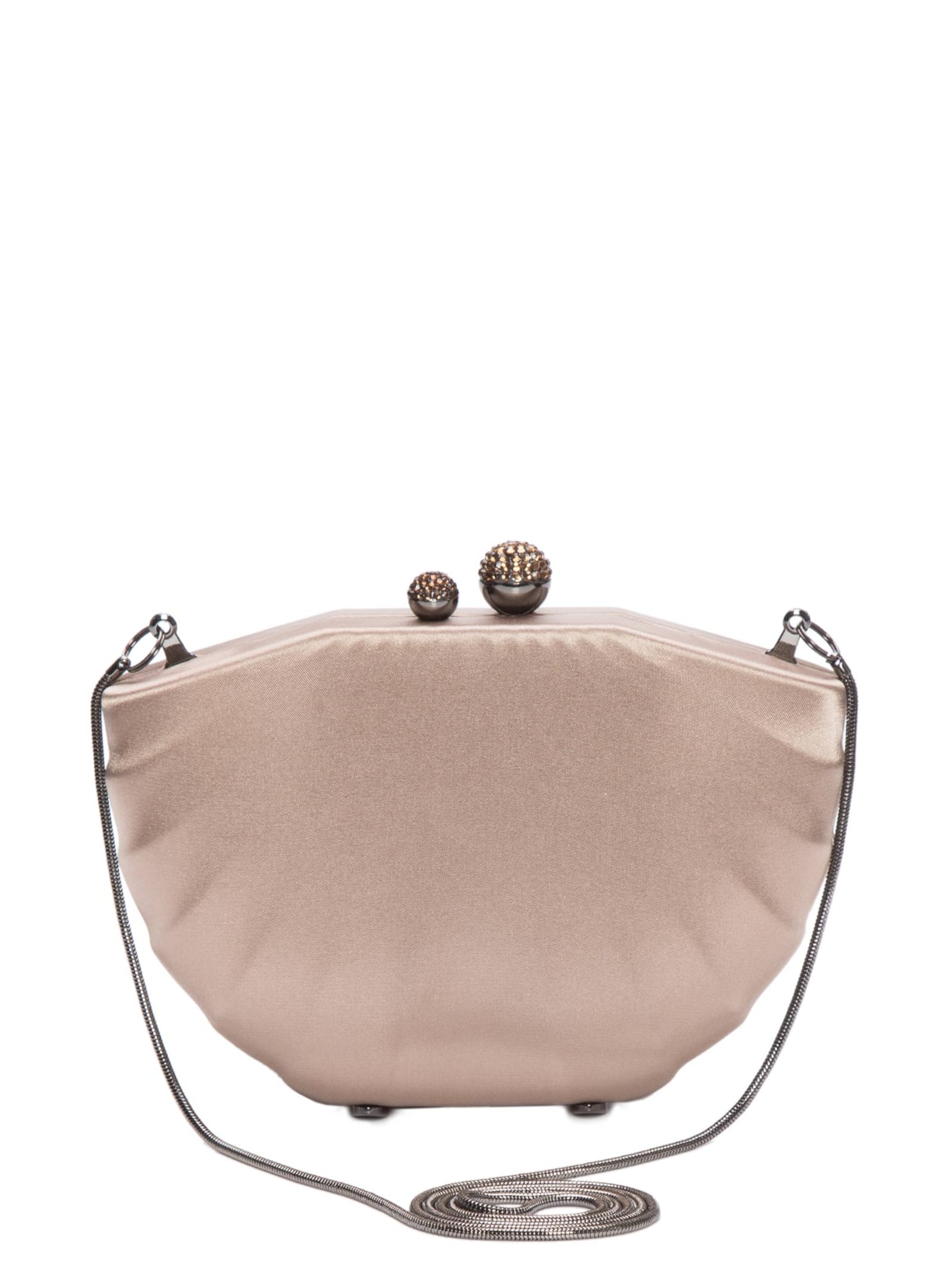 Bolsa Feminina Clutch Em Cetim Concha - Bege