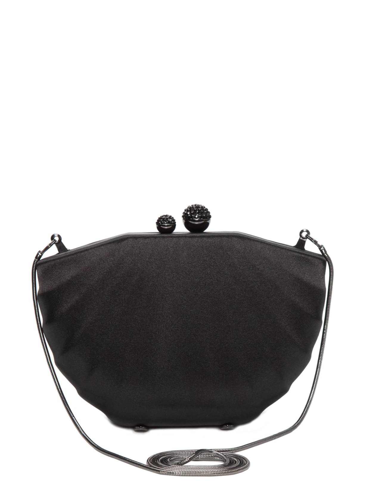 Bolsa Feminina Clutch Em Cetim Concha - Preto
