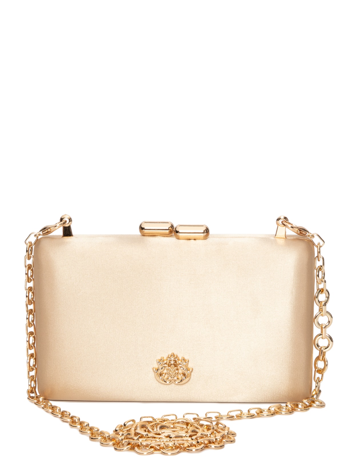 Bolsa Feminina Clutch em Cetim - Dourado