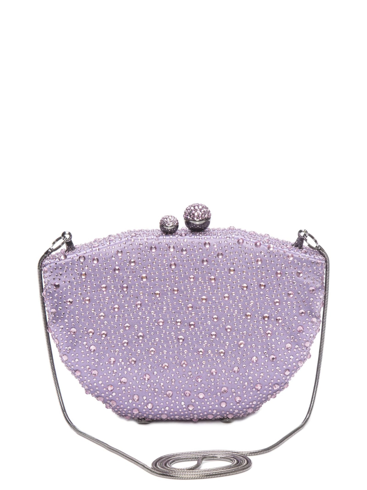 Bolsa Feminina Clutch Em Cristais Concha - Lilás