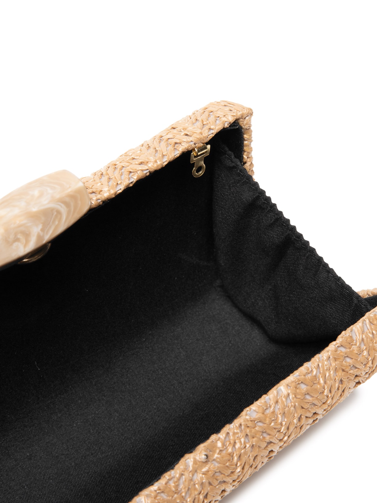 Bolsa Feminina Clutch Em Palha Bege Basiq