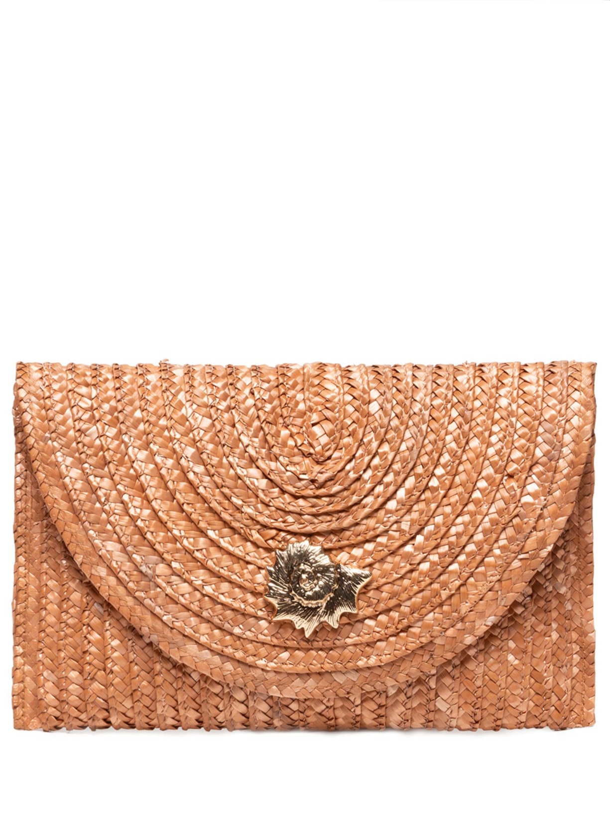 Bolsa Feminina Clutch Julia Concha Natural Bege Le Lis
