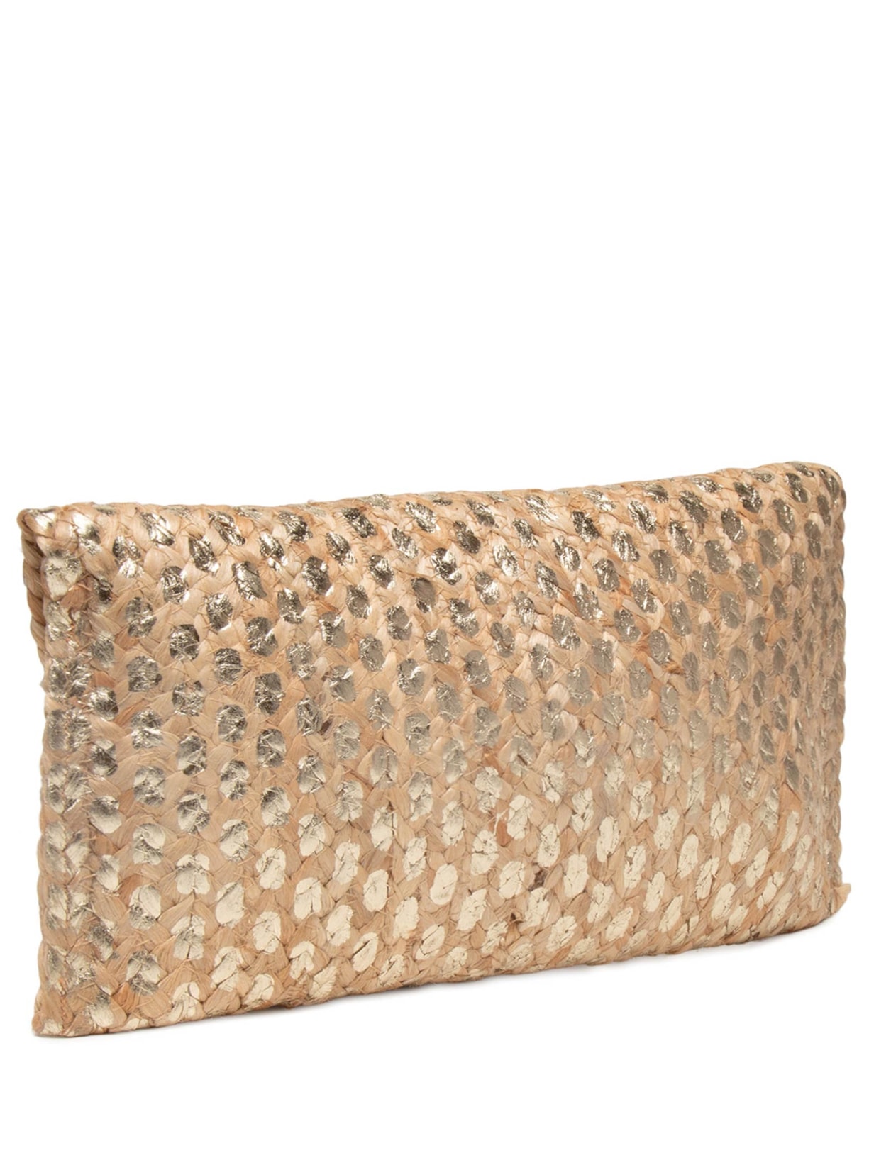 Bolsa Feminina Clutch Liana Dots Gols Dourado Le Lis