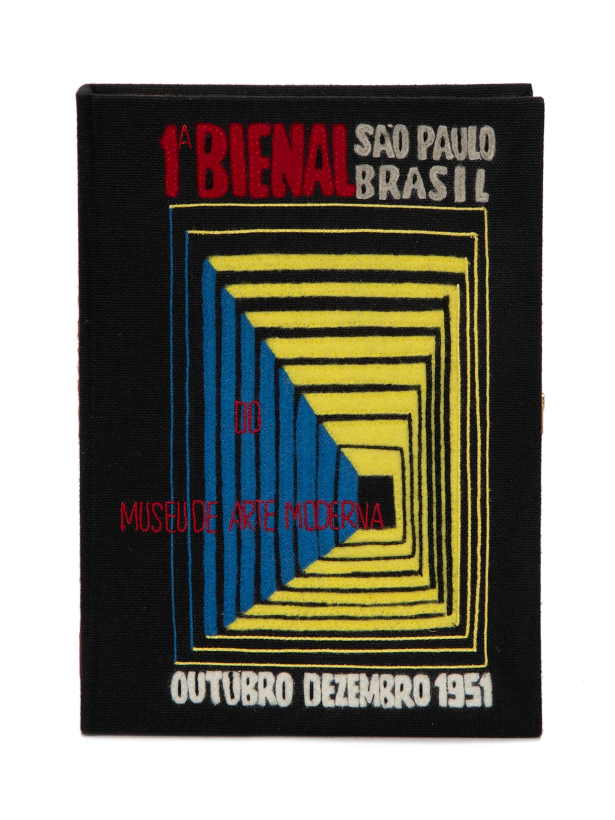 Bolsa Feminina Clutch Livro Bienal São Paulo - Preto