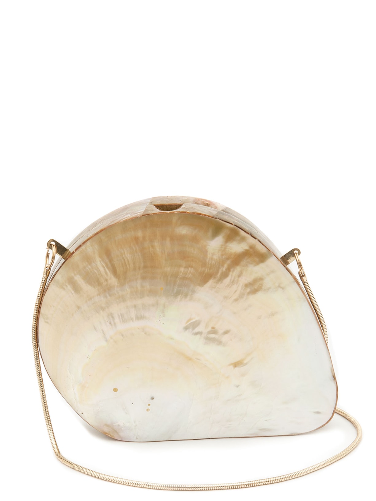 Bolsa Feminina Clutch Madreperola Concha Furta Rose - Bege