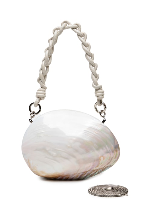 Bolsa Feminina Clutch Madrepérola Concha - Off White
