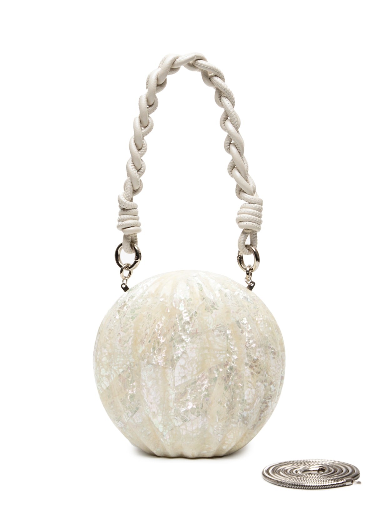 Bolsa Feminina Clutch Madrepérola Esfera Atina - Off White