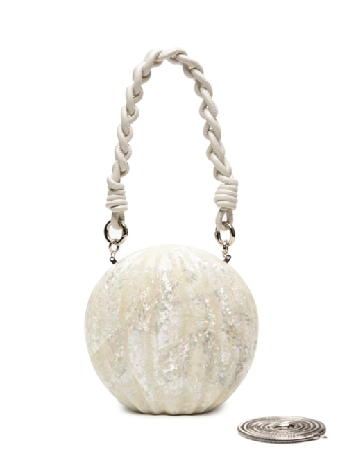 Bolsa Feminina Clutch Madrepérola Esfera Atina - Off White
