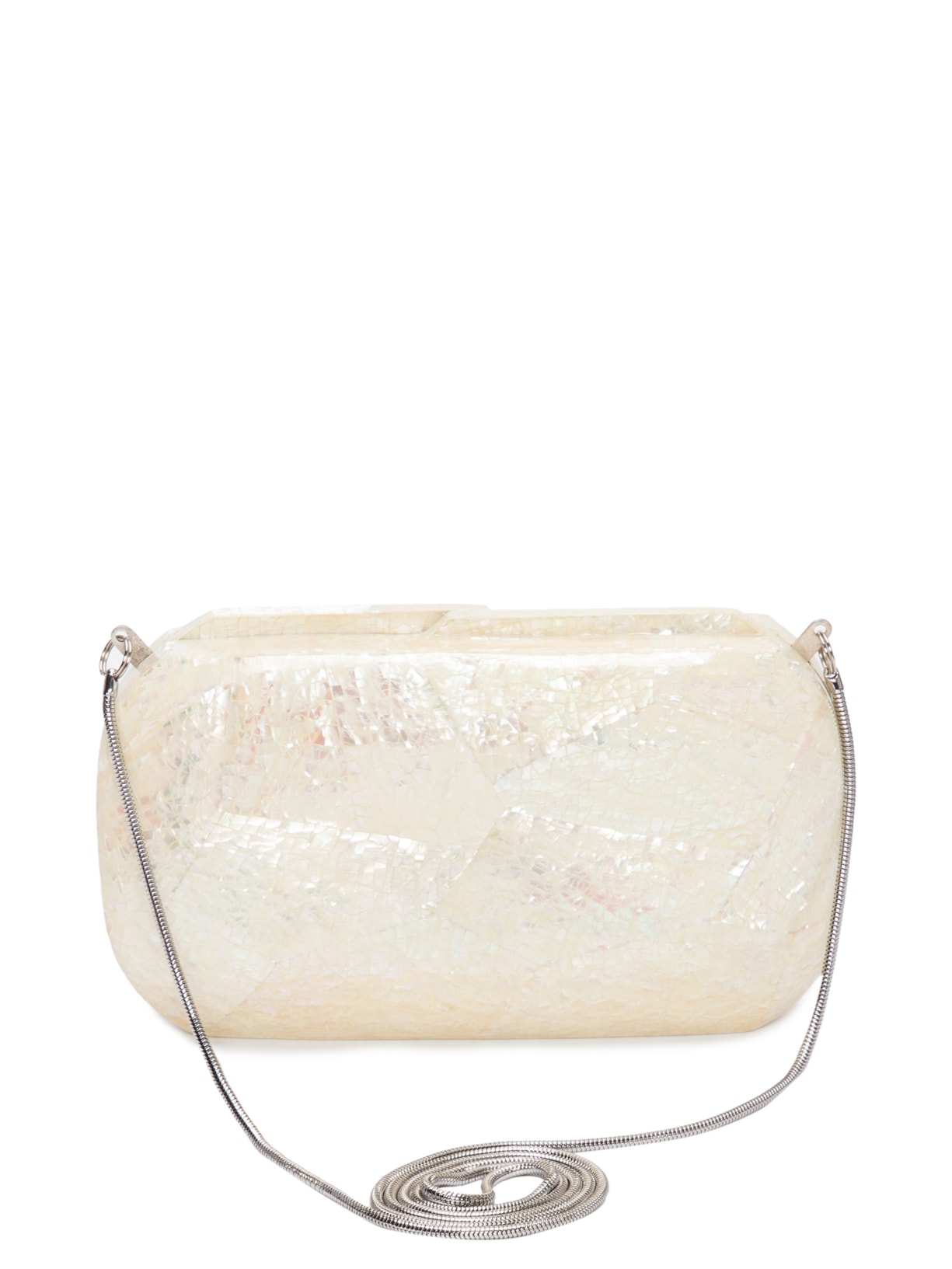 Bolsa Feminina Clutch Madrepérola Retangular - Bege