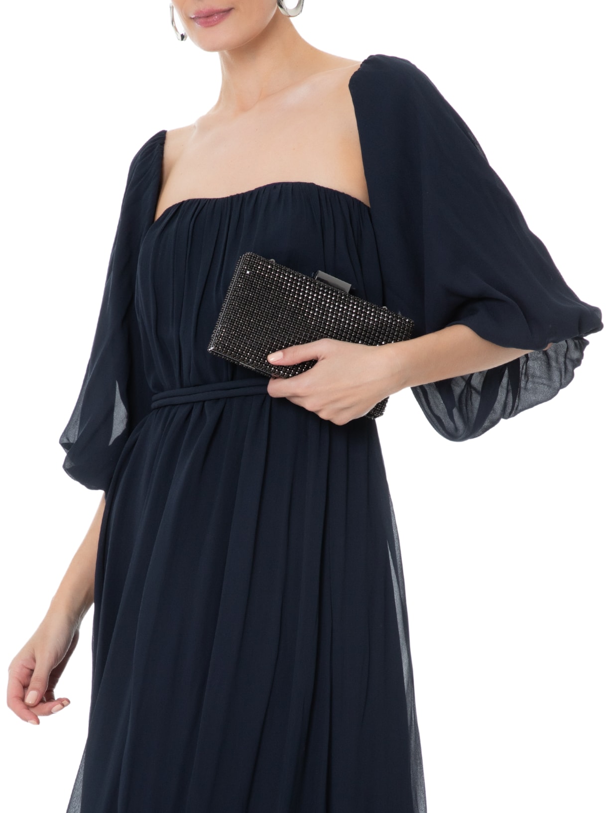 Bolsa Feminina Clutch Malha Strass Preto Schutz