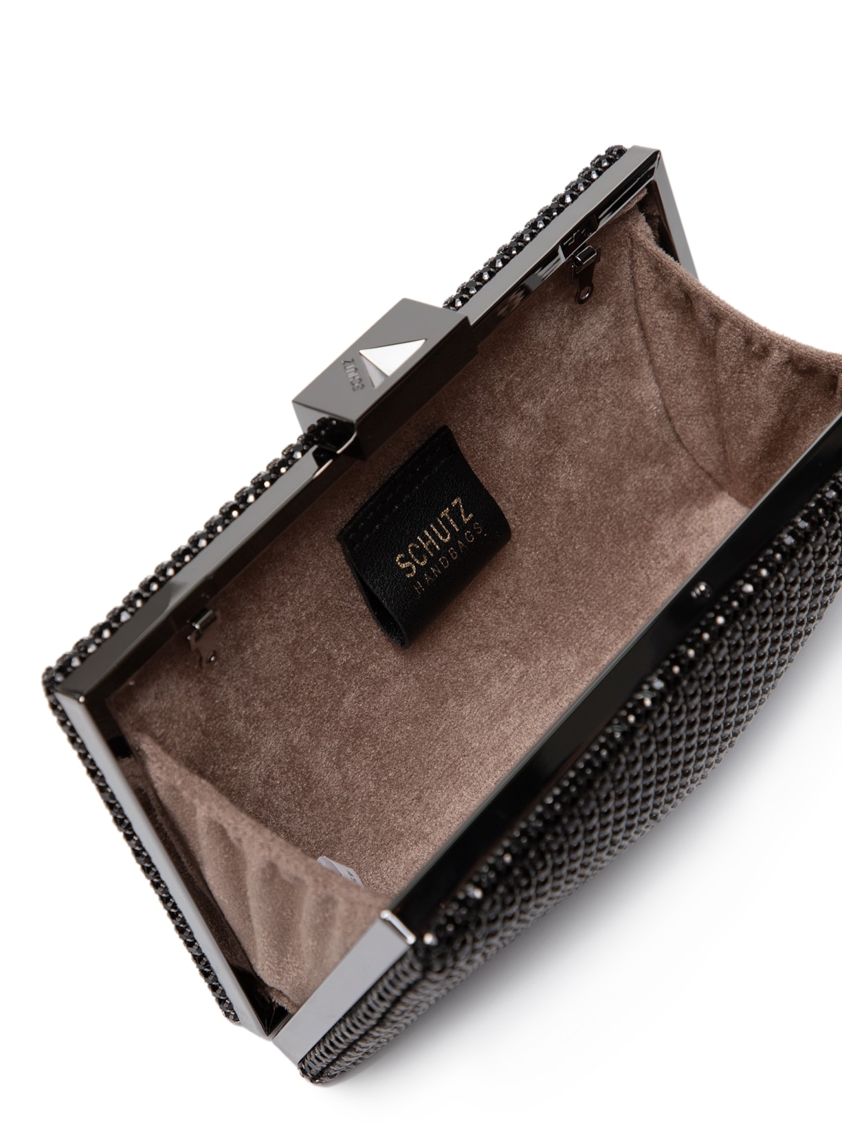 Bolsa Feminina Clutch Malha Strass Preto Schutz