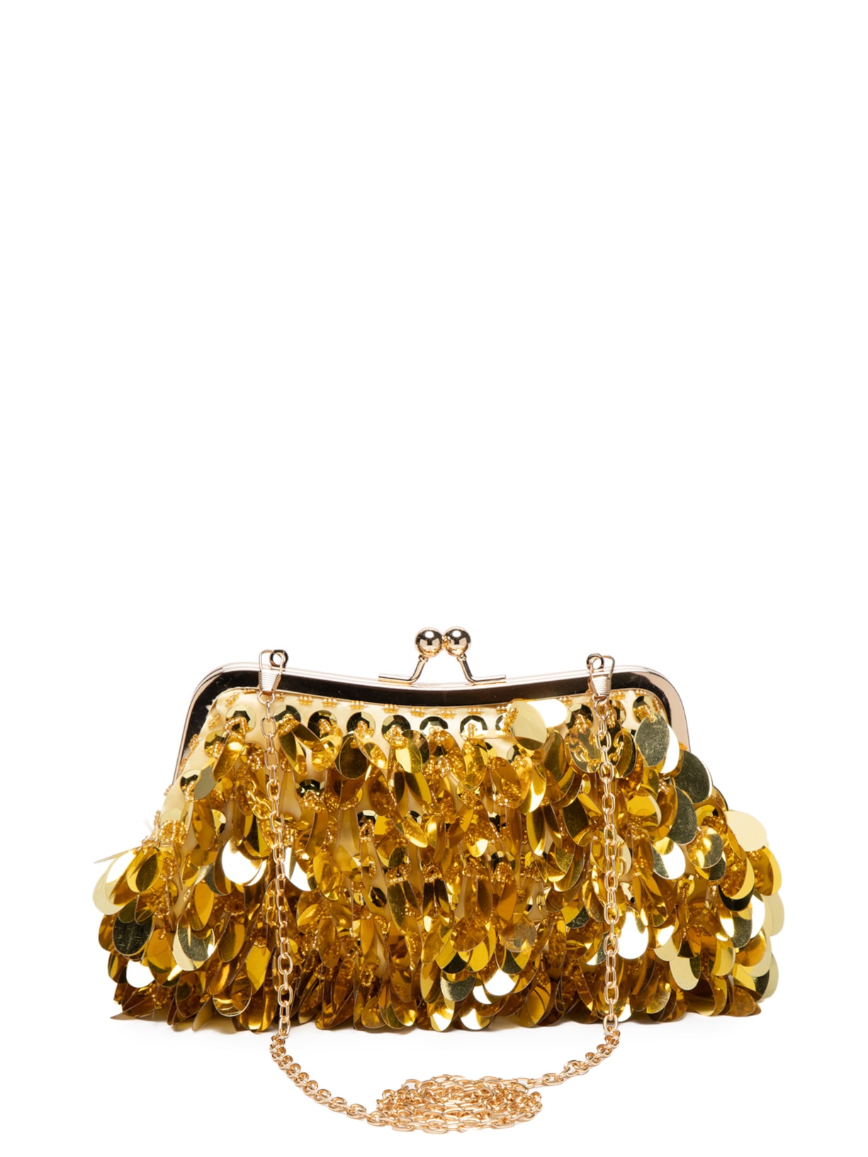 Bolsa Feminina Clutch Paetê - Dourado