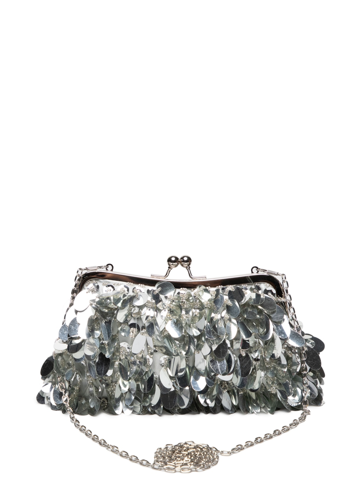 Bolsa Feminina Clutch Paetê - Prata