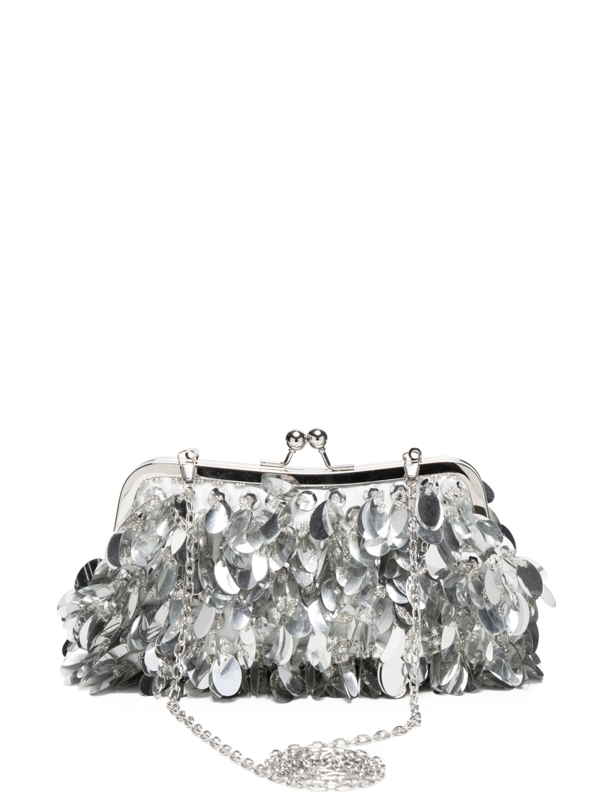 Bolsa Feminina Clutch Paetê - Prata