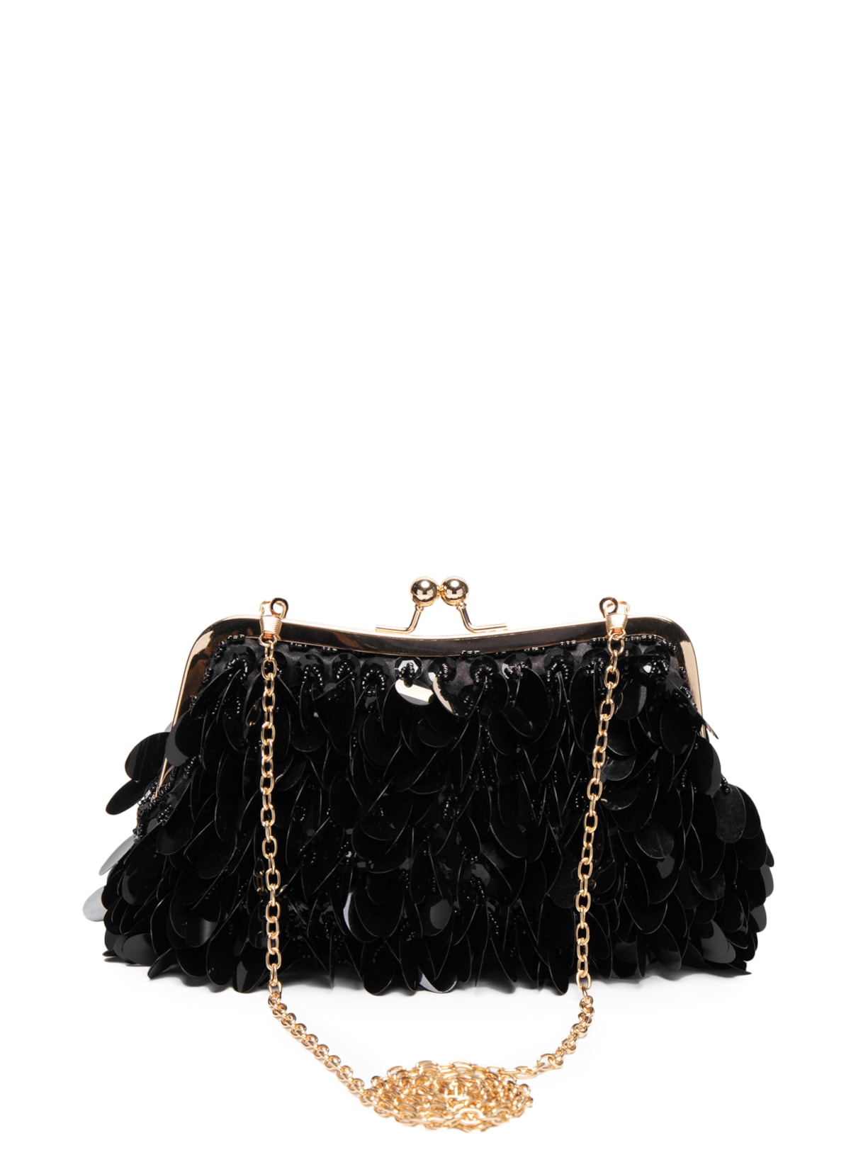 Bolsa Feminina Clutch Paetê - Preto