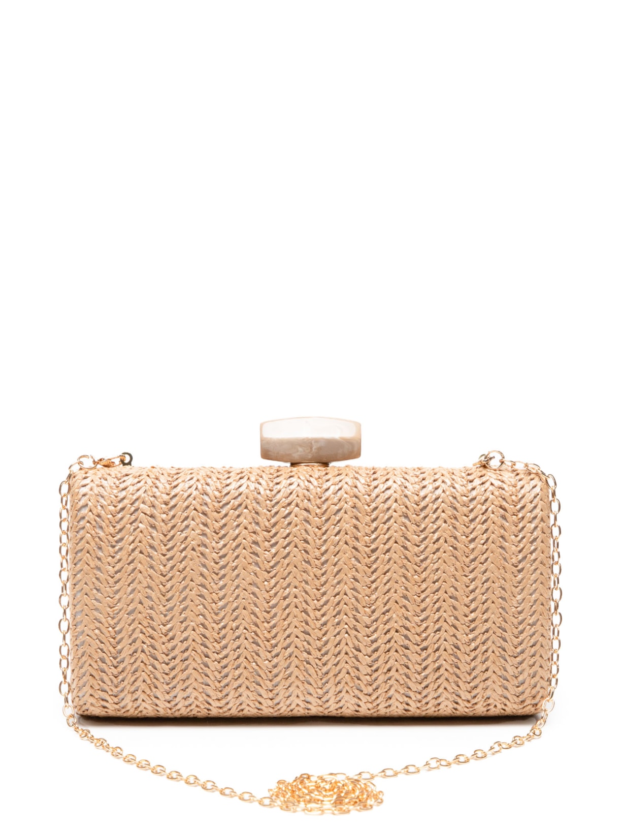 Bolsa Feminina Clutch Palha - Bege