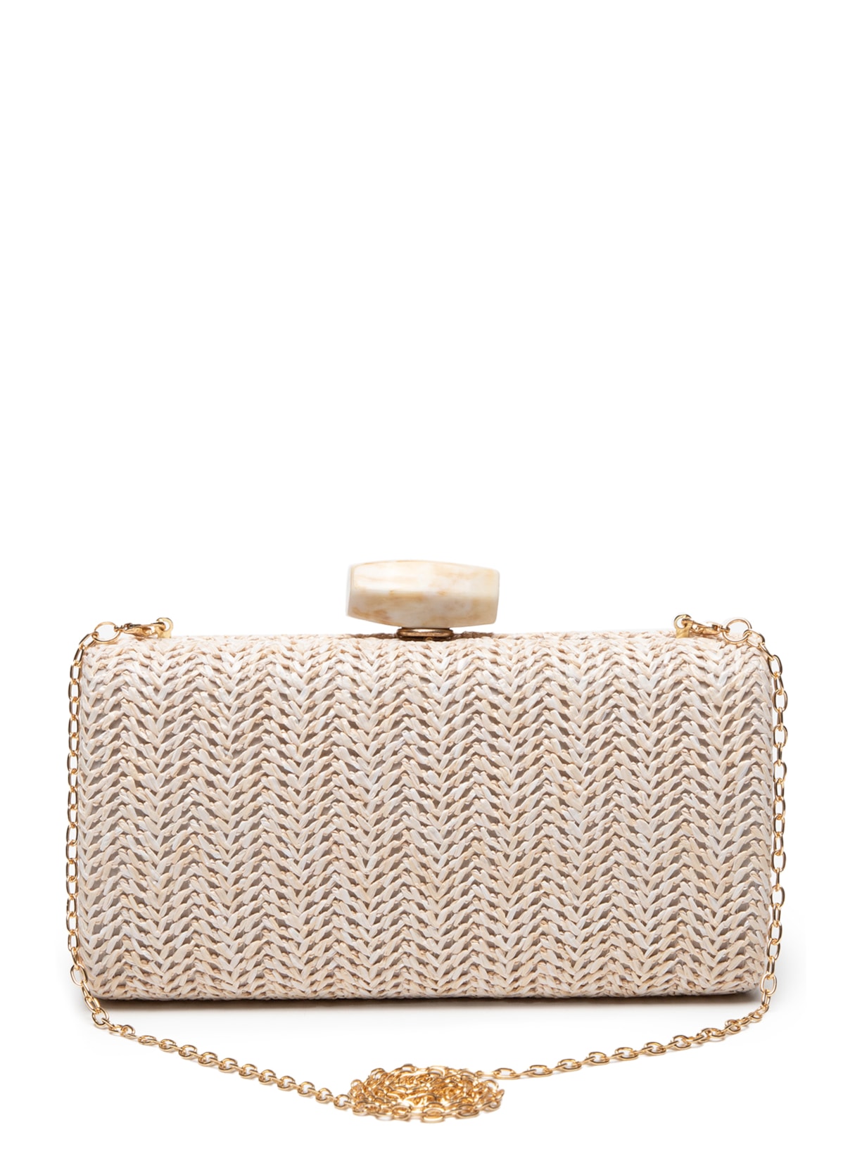 Bolsa Feminina Clutch Palha - Off White