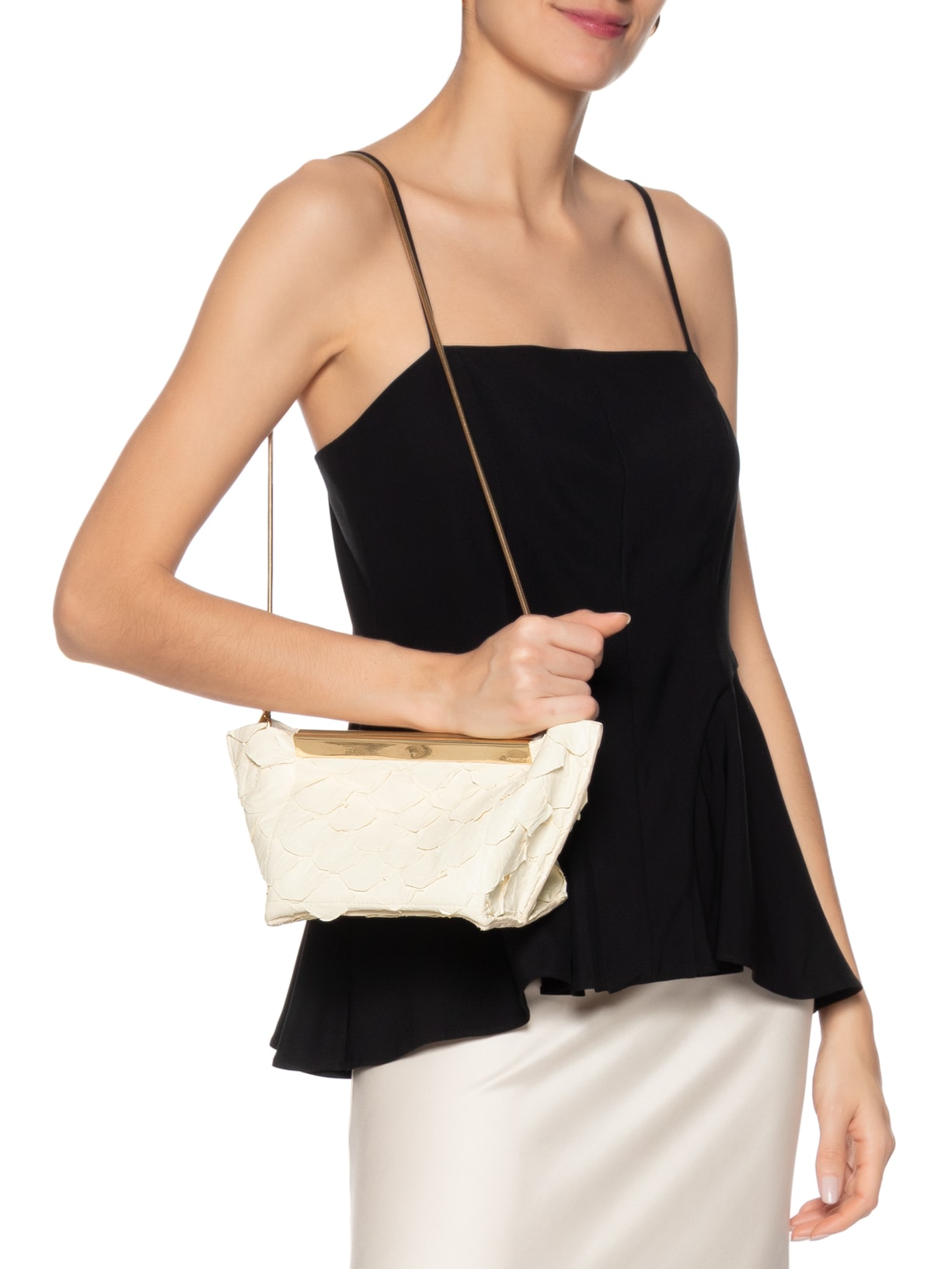 Bolsa Feminina Clutch Pirarucu Ité Branco Osklen