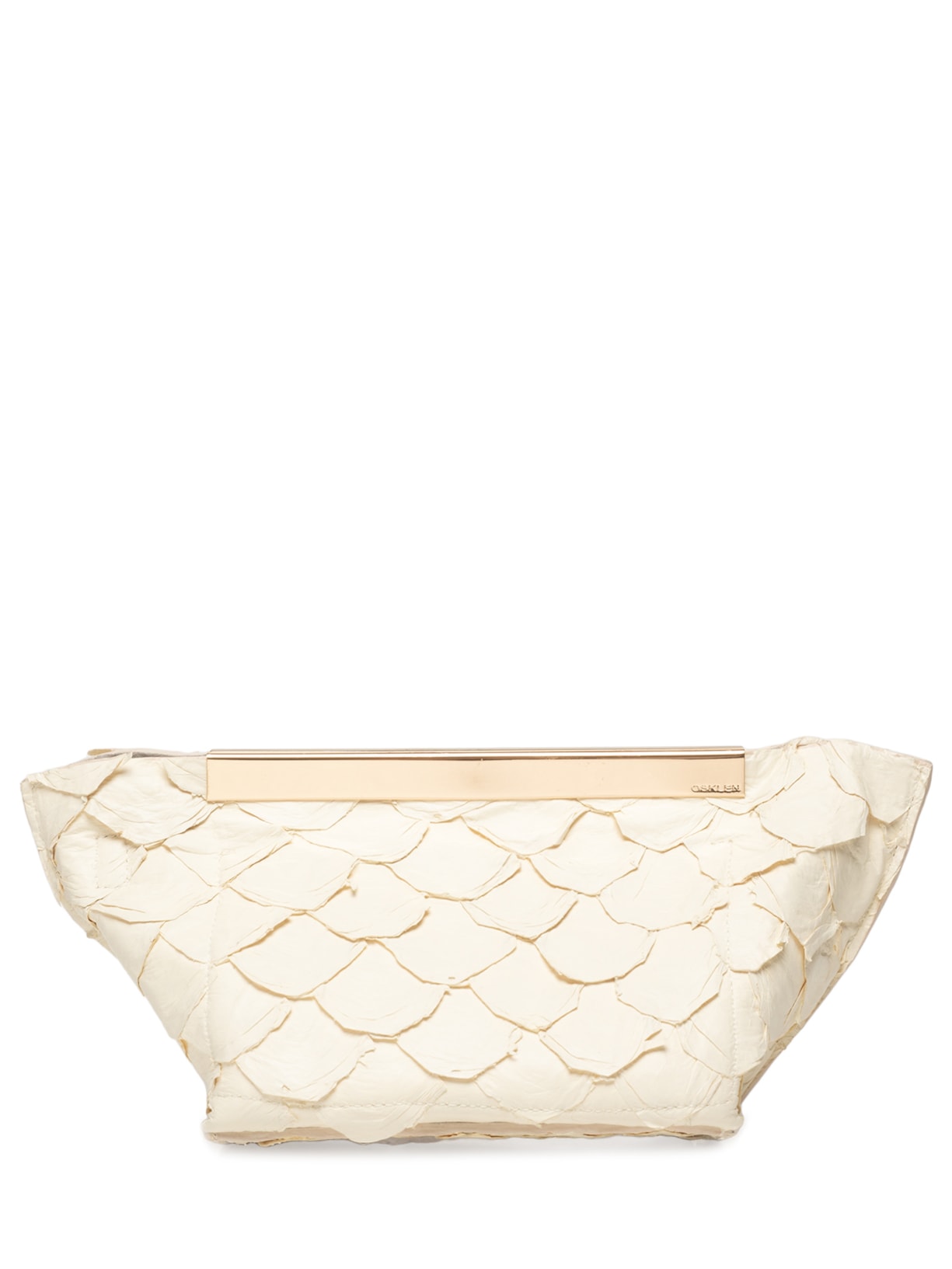 Bolsa Feminina Clutch Pirarucu Ité Branco Osklen