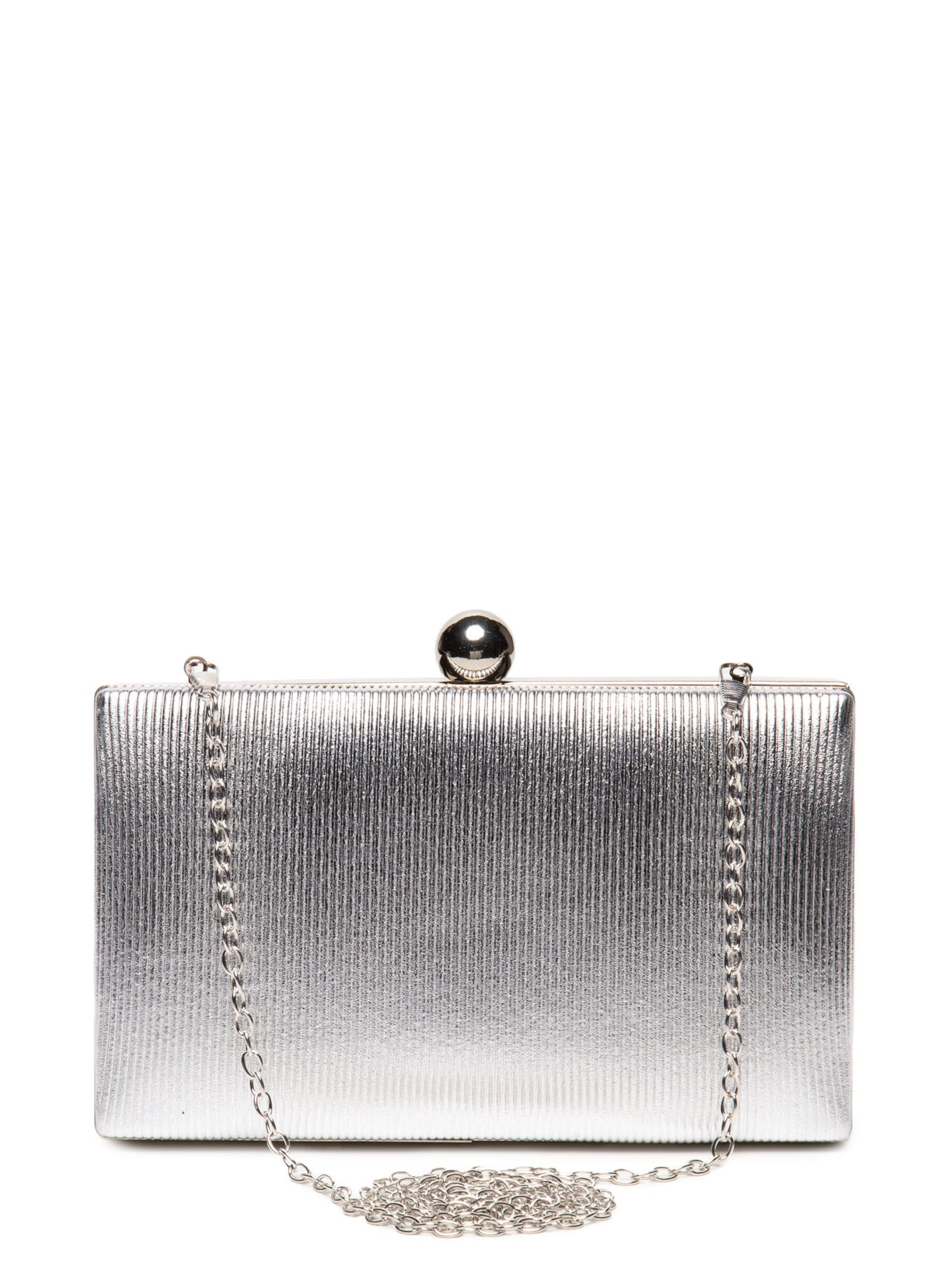 Bolsa Feminina Clutch Ripada - Prateado