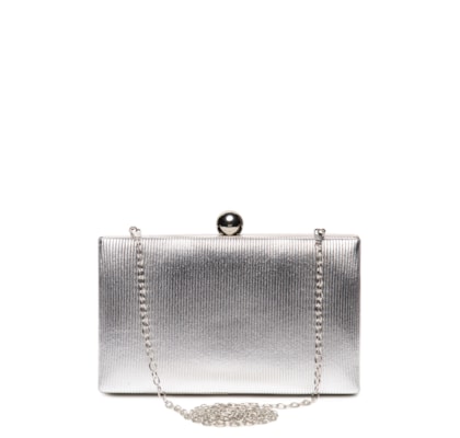 Bolsa Feminina Clutch Ripada - Prateado