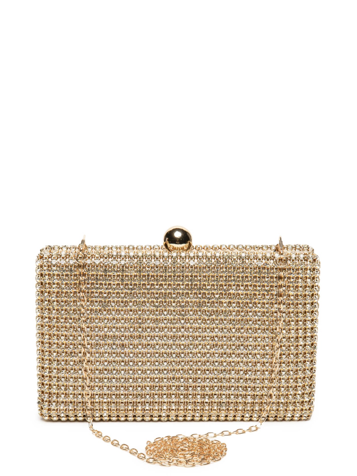 Bolsa Feminina Clutch Strass - Dourado