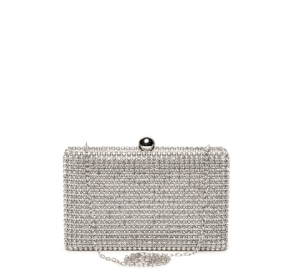 Bolsa Feminina Clutch Strass - Prateado