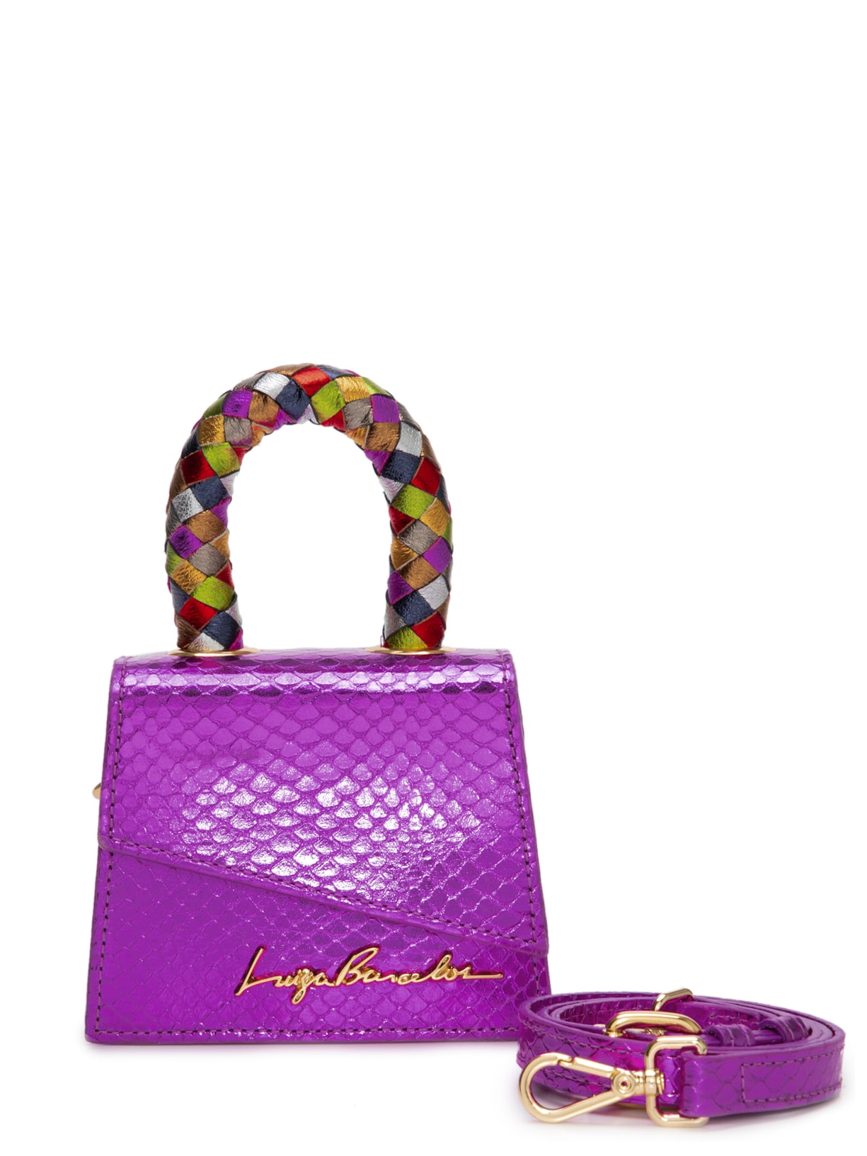 Bolsa Feminina Cobra Metal - Rosa