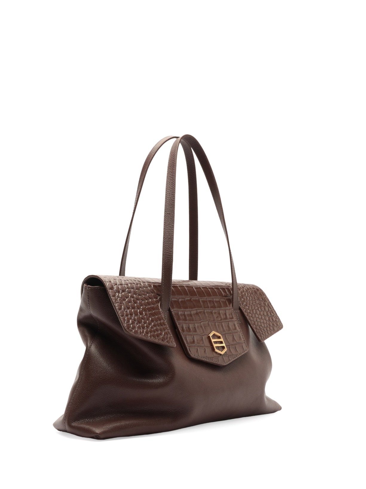 Bolsa Feminina Couro Croco Marrom Arezzo