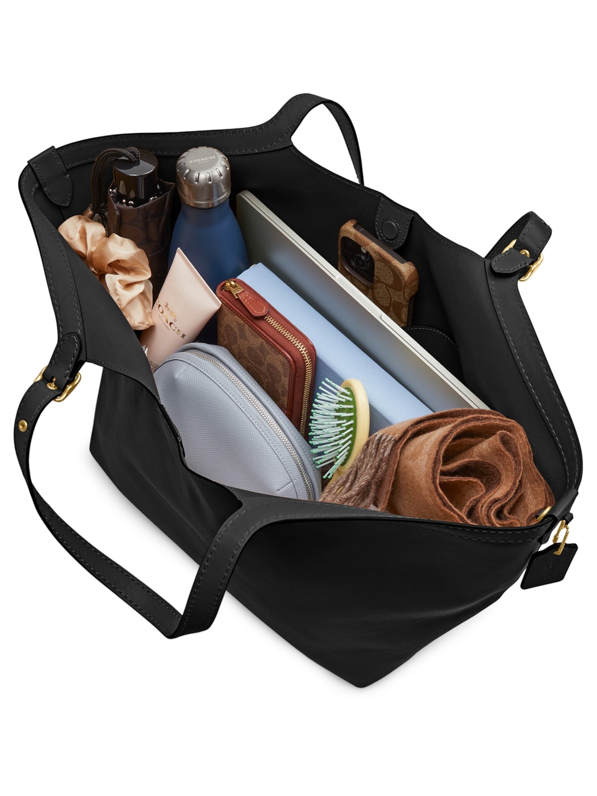 Bolsa Feminina Couro Gamercy Tote Preto Coach