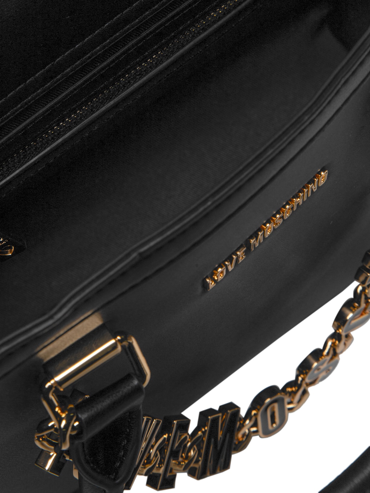 Bolsa Feminina Couro Preto Love Moschino
