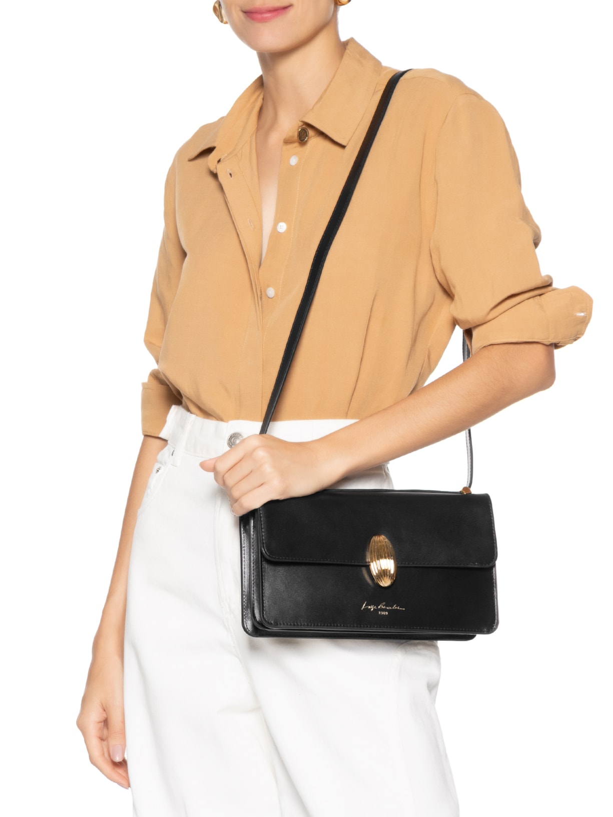 Bolsa Feminina Couro Verona Preto Luiza Barcelos