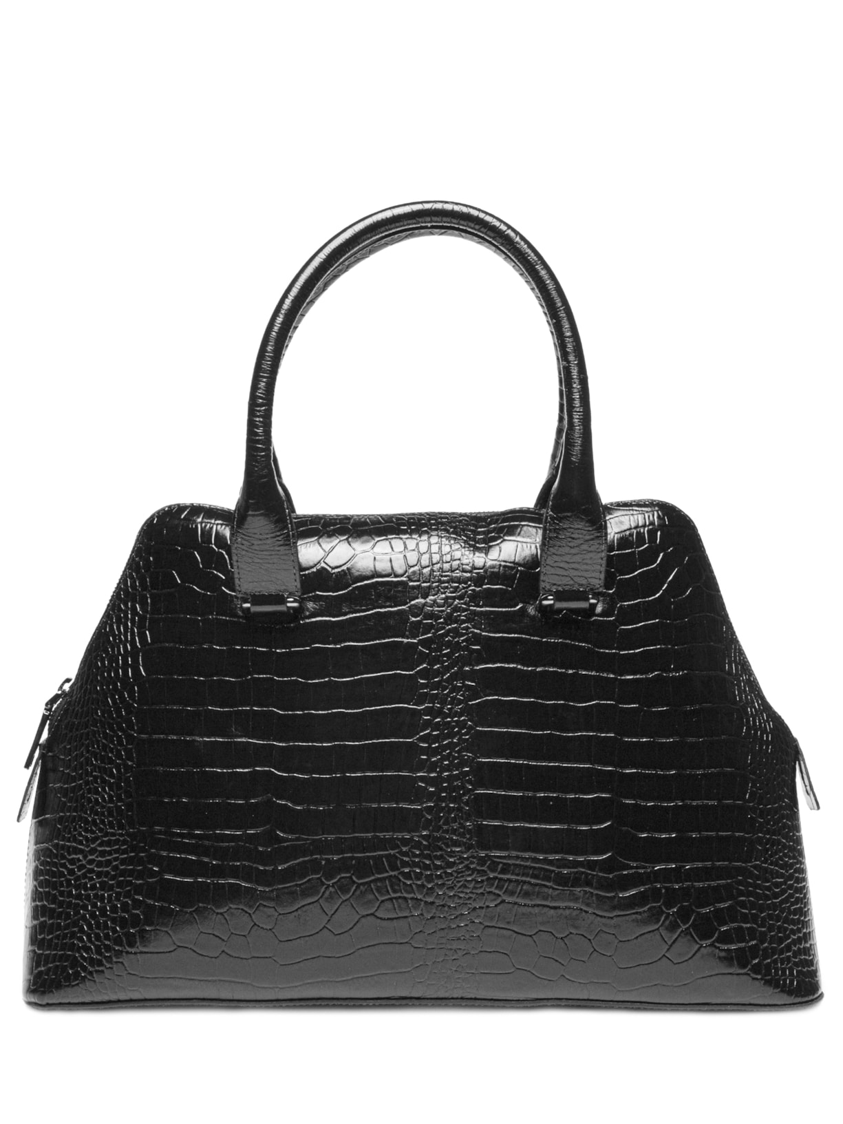 Bolsa Feminina Croco Dacar Enfeites Grafite - Preto