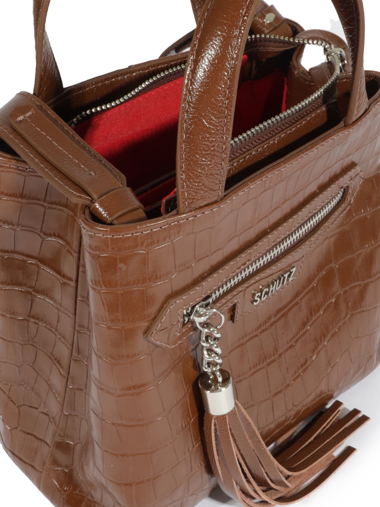 Bolsa Feminina Croco Marrom Schutz