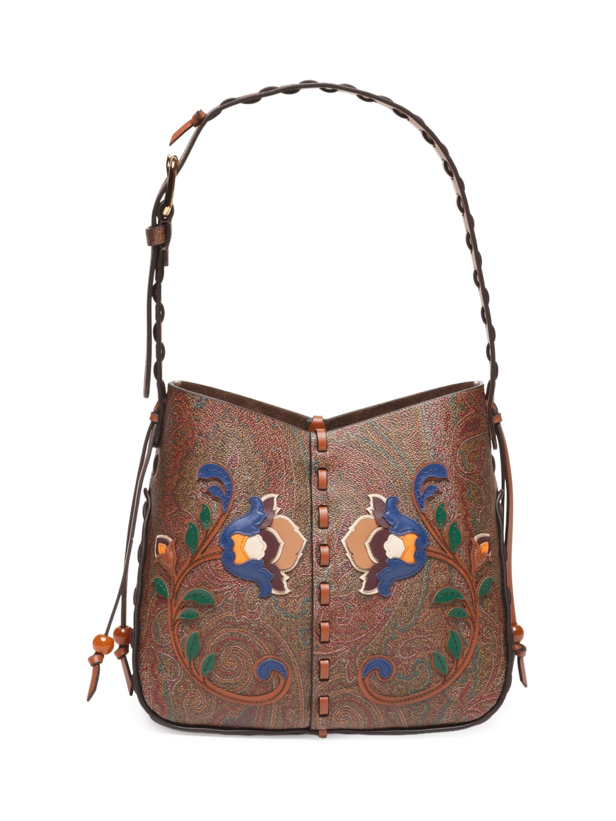 Bolsa Feminina Crossbody Vulcano Threading Arnica And Patch - Marrom