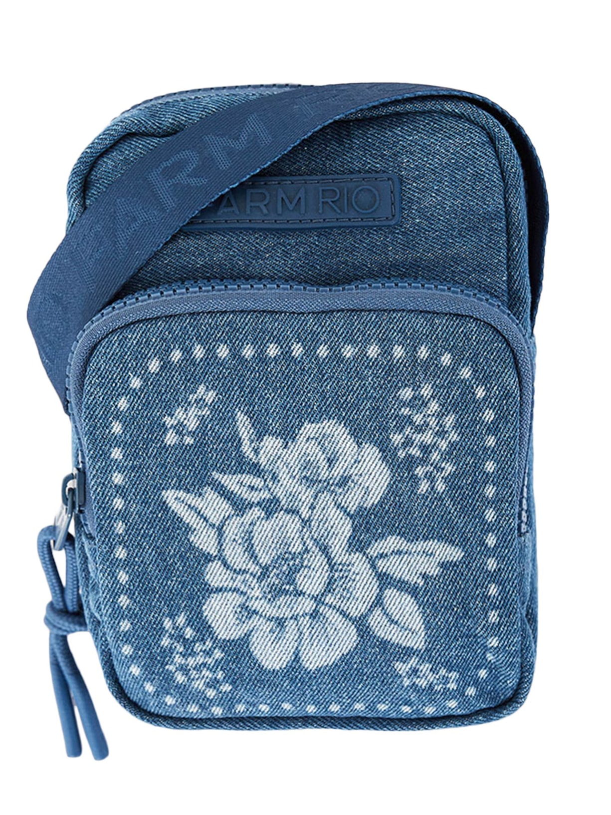 Bolsa Feminina Da Gema Jeans Lenço Tropical - Azul