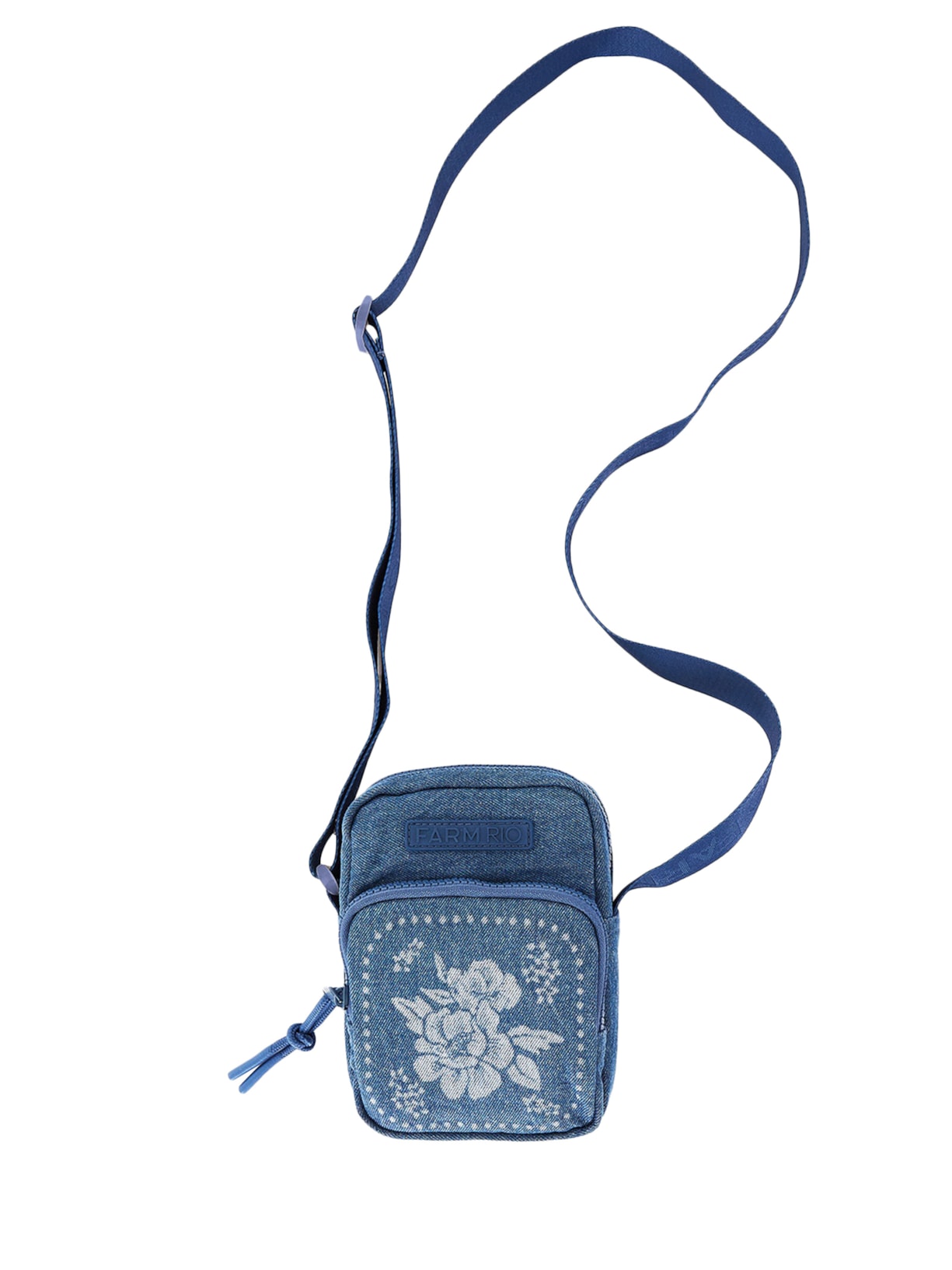 Bolsa Feminina Da Gema Jeans Lenço Tropical Azul Farm Etc
